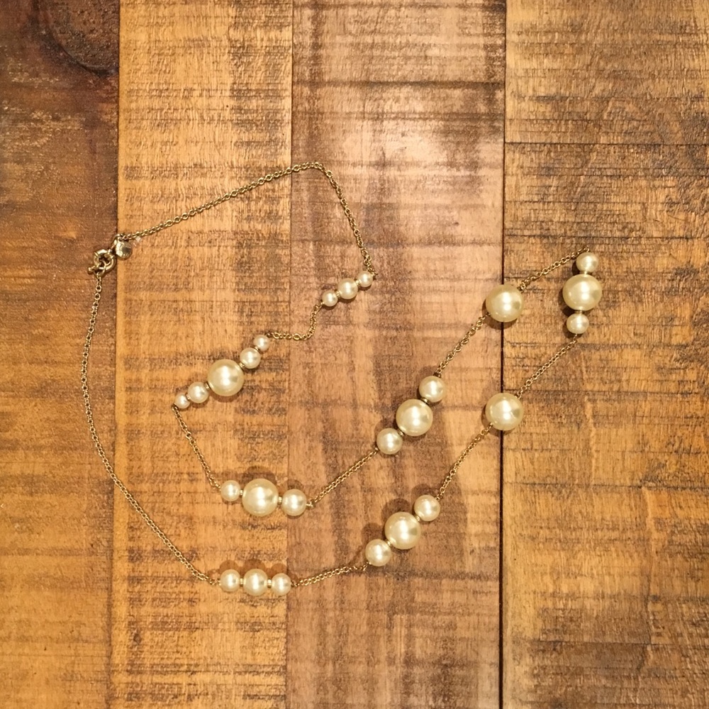 J. Crew Long Pearl Necklace